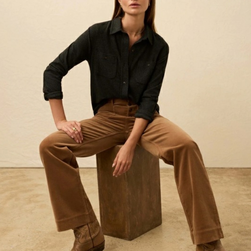 Faherty Legend Sweater Shirt In Heathered Black Twill - Picture 8 of 8